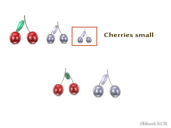 Sims 4 — Under Stair Deco - Cherries Small by ShinoKCR — Cute Metal Cherries, Chrome