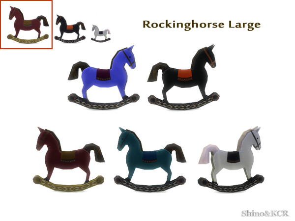 Sims 4 — Under Stair Deco - Rocking Horse large by ShinoKCR — Small Deco Rockinghorse wooden, painted
