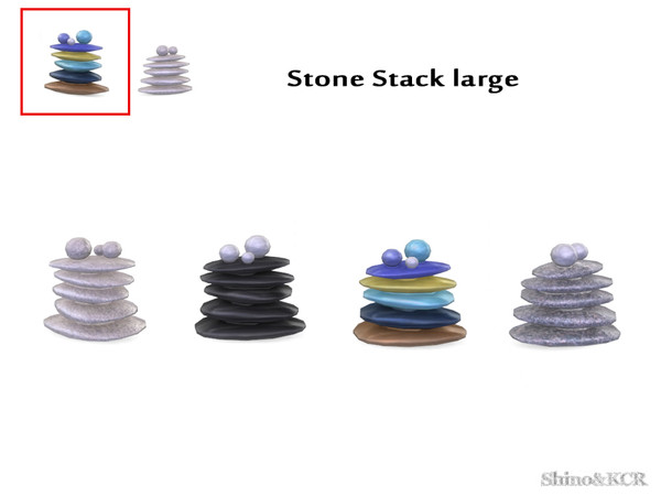 Sims 4 — Under Stair Deco - Stones Stack Large by ShinoKCR — Several Stones stacked, painted