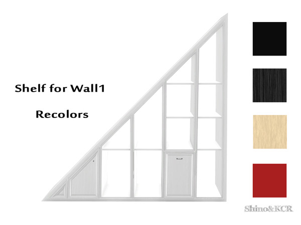 Sims 4 — Under Stair - Shelf Wall1 Recolors  by ShinoKCR — Shelf with Slots for under the Stair, can be found in