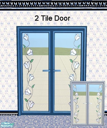 Sims 2 — Flowered Door - 2 Tile by Raveena — You need Chrissy's mesh for this file to work in your game. Download it