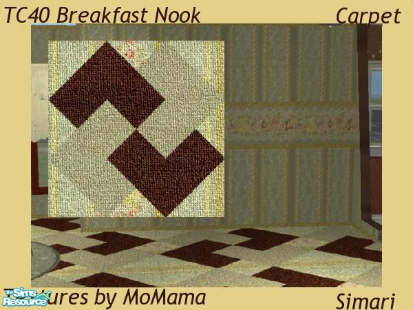 Sims 2 — TC40 Breakfast Nook - Floor by simari — Carpet made in a quilted pattern. Textures from MoMama.