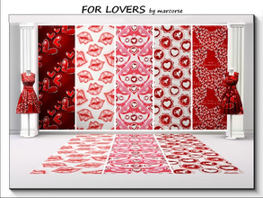 Sims 3 — For Lovers 2_marcorse by marcorse — Five Valentine's Day patterns in red and white. All are found in the Themed