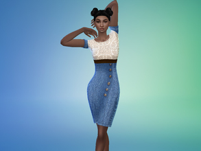 Sims 4 — SearSoul_Lace And Jeans Dress - Get Together needed by hutzu2 — Lace and jeans dress for female (Teenager,Young