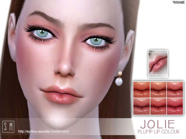 Sims 4 — [ Jolie ] - Plump Lip Colour by Screaming_Mustard — A plumping lip gloss in six shades, with and without teeth.