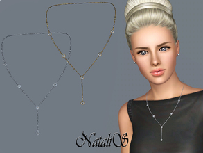 Sims 3 — NataliS TS3 Lariat necklace with crystals by Natalis — Lariat necklace in shine metal with crystals. Suitable