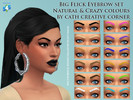 Sims 4 — Big Flick Eyebrow Set by cath-creative-corner — thisboxisbroken