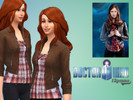 Sims 4 — Doctor Who Amy Pond's jacket and plaid shirt by Elizanna — Inspired by the BBC show Doctor who, it's the shirt