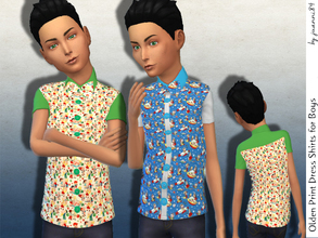Sims 4 — Boy's Classic Print Formal Shirt by juanni84 — 2 Formal shirts with a classic children's design