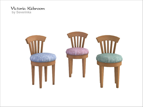 Sims 4 — [VictoriaKidsroom] Desk chair B by Severinka_ — A soft chair with a back (Brown) a set of 'Victoria Kidsroom'