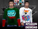 Sims 4 — 4 Men Neff Long Sleeve Shirts by emagin3602 — Designed by Emagin Designs
