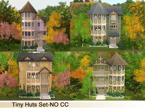 Sims 3 — Tiny Huts Set-NO CC by timi722 — Tiny huts on a small lot.