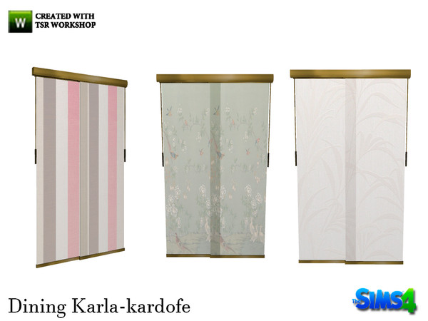 Sims 4 — kardofe_Dining Karla_Curtains by kardofe — Japanese semi-transparent panels in three different textures
