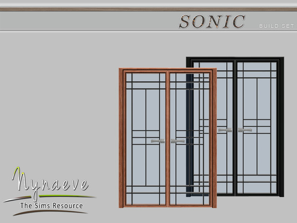 Sims 4 — Sonic Double Door by NynaeveDesign — Sonic Build Set - Double Door Located in Build - Doors Price: 149 Tiles: