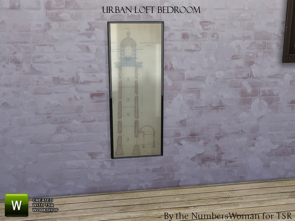 Sims 4 — Urban Loft Bedroom Tall Picture by TheNumbersWoman — Urban Styled used furniture for that look on a budget. This