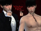 Sims 4 — Witcher Signs Tattoos by freqqy — 3 colors: red,white,black tattoos in 4 different places: hand,back,arm,chest 