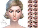 Sims 4 — All eyes by linegud — Detailed and clear eyes in 17 different colors.