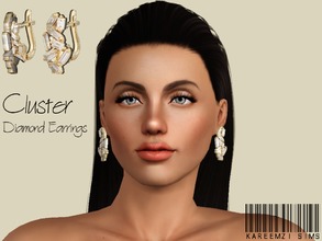 Sims 3 — Cluster Diamond Earrings by KareemZiSims2 — These earrings are made of diamonds gathered or