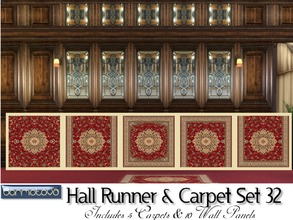 Sims 4 — Hall Runner & Carpet Set 32 by abormotova2 — Hall Runner and Carpet Set 32, with antique style panels