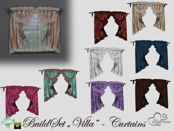 Sims 4 — Build-A-Villa Curtain 02 by BuffSumm — Your Sims love a luxury lifestyle? Go ahead and build them a luxury Villa