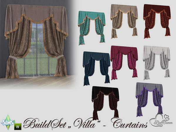 Sims 4 — Build-A-Villa Curtain 04 by BuffSumm — Your Sims love a luxury lifestyle? Go ahead and build them a luxury Villa