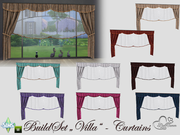 Sims 4 — Build-A-Villa Curtain 11 by BuffSumm — Your Sims love a luxury lifestyle? Go ahead and build them a luxury Villa