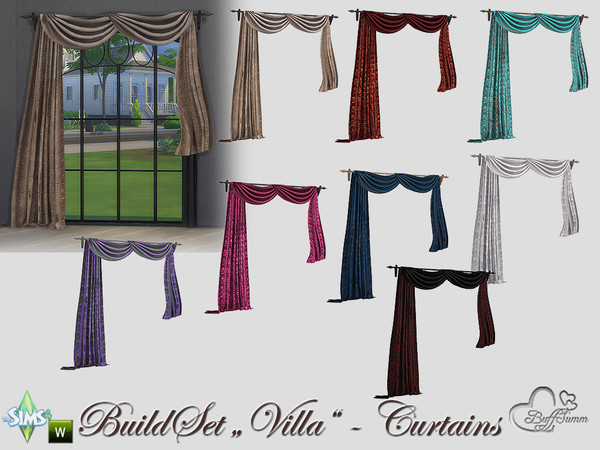 Sims 4 — Build-A-Villa Curtain 13 by BuffSumm — Your Sims love a luxury lifestyle? Go ahead and build them a luxury Villa