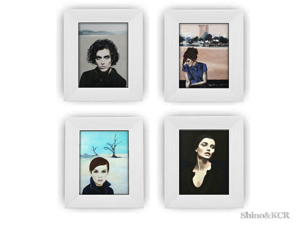 Sims 4 — Cologne - Painting small white Frame by ShinoKCR — 4 different Paintings. framed