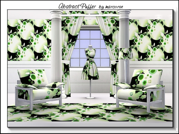 Sims 3 — Abstract Puffer_marcorse by marcorse — Abstract pattern: abstract circular design in green and black