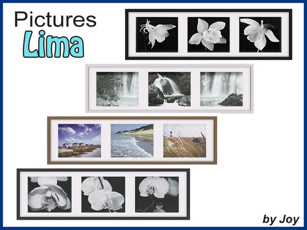 Sims 4 — Pictures Lima (3 in1) by Joy6 — Pictures for a bathroom Color options : 4