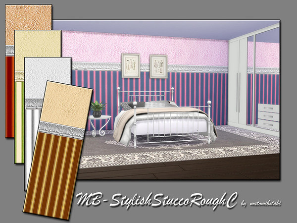 Sims 4 — MB-StylishStuccoRoughC by matomibotaki — MB-StylishStuccoRoughC, classy stucco plaster wall, with moulding and