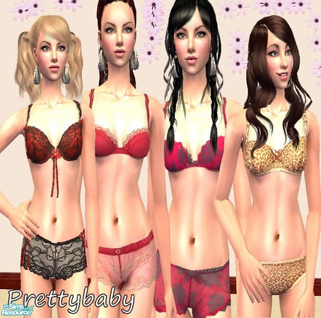 Sims 2 — Underwear:)  by pretty_baby — 4 undies and bras. no mesh. enjoy!