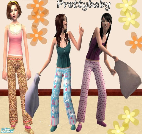 Sims 2 — Teen Style Stuff Pj Recolour Set by pretty_baby — 3 pj recolours from the TeenStyle Stuff Pack. So you will need