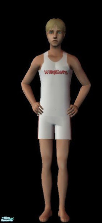 Sims 2 — High School Musical - tank n shorts  by kollens — My 10 year old asked me to make some Wildcat outfits, i have