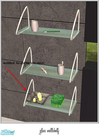 Sims 2 — bathroom - glas wall shelf by Birgit43 — modified- you can place 1 own object at the lowest shelf