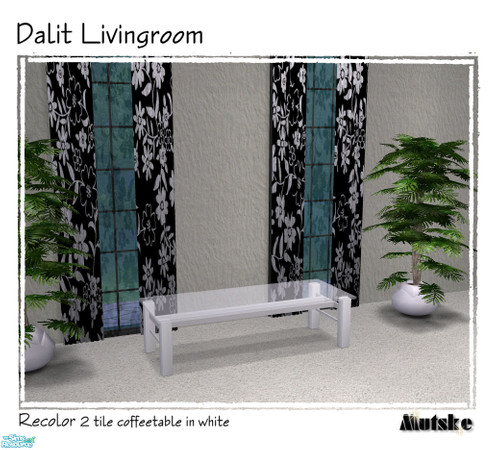 Sims 2 — Dalit - 2 tile Coffeetable Recolor White by Mutske — Recolor in white. If you have recolors, you can mix &