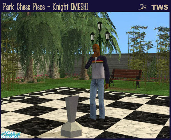 Sims 2 — Park Chess Piece - Knight [MESH] by wildstar24 — Large knight chess piece.