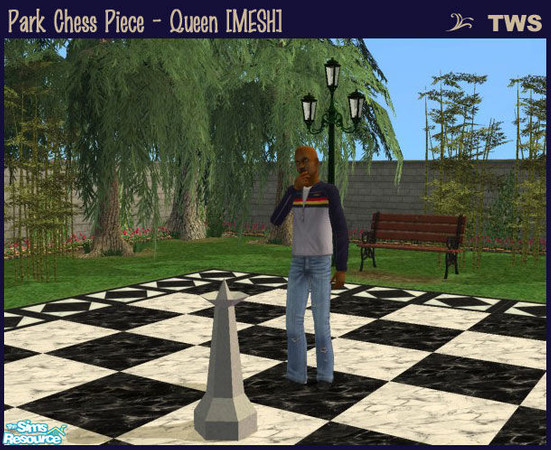 Sims 2 — Park Chess Piece - Queen [MESH] by wildstar24 — Large queen chess piece.