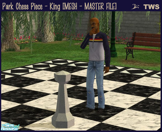 Sims 2 — Park Chess Piece - King [MESH] by wildstar24 — Large king chess piece.
