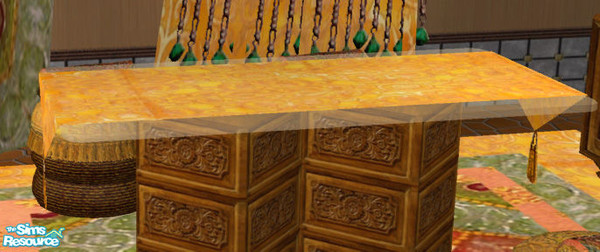 Sims 2 — Indian Inspired Living RC 4 - Gold Cloth by Simaddict99 — This will recolor the table cloth, sideboard cloth,