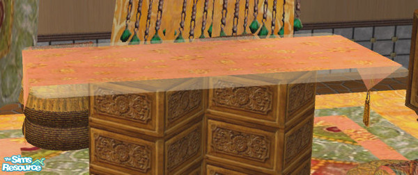 Sims 2 — Indian Inspired Living RC4-Salmon Cloth by Simaddict99 — This will recolor the table cloth, sideboard cloth,