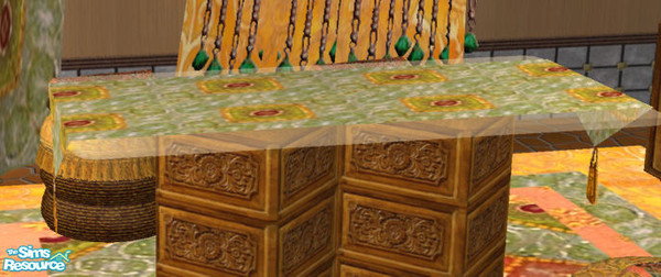 Sims 2 — Indian Inspired Living RC 4 - Teal Cloth by Simaddict99 — This will recolor the table cloth, sideboard cloth,