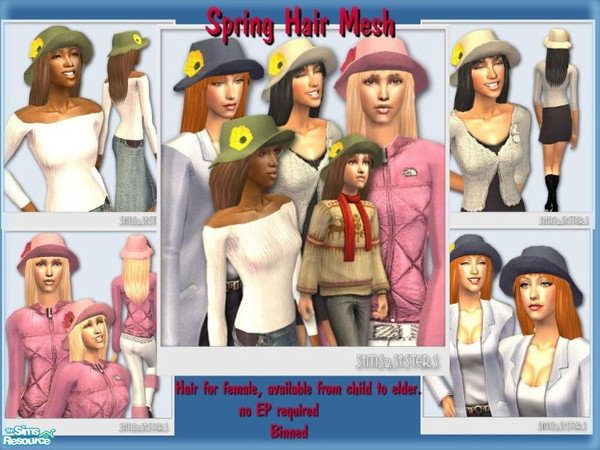 Sims 2 — Spring Hair - Mesh by simscom — Brought to you by the Sims2 Community Project.........Please enjoy this set we