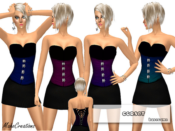 Sims 4 — Corset by MahoCreations — corset in 4 dark colors the most parts are handpainted from me basegame