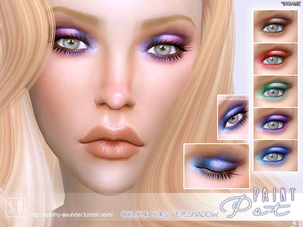 Sims 4 — [ Paint Pot ] - Colour Burst Eyeshadow by Screaming_Mustard — A bold and dramatic eyeshadow style available in