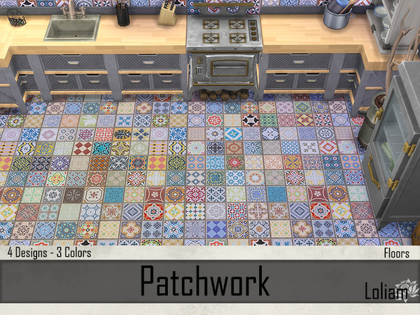 Sims 4 — Floor Patchwork Tiles by LoliamSims — Your simette chose every tile with an infinite care to create this ground