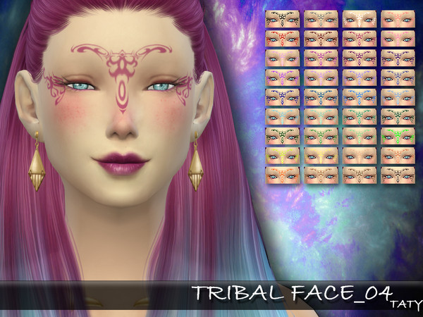 Sims 4 — [Ts4]Taty_TribalFace_04 by tatygagg — -Female, Male -Human, Alien -Child to Elder -Eyeshadows category