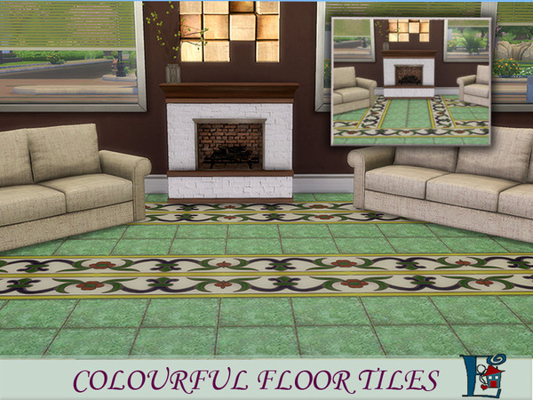Sims 4 — Colourful floor tiles A by evi — Part of a set of colourful floor tiles which your artistic spirit can use in