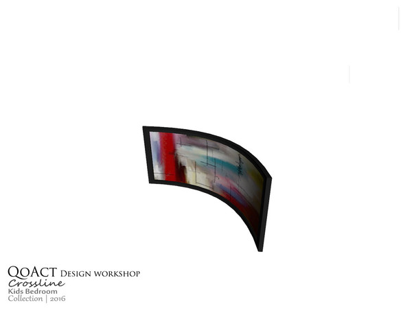 Sims 3 — Crossline Curve Photo Frame by QoAct — Part of the Crossline Kids Bedroom QoAct Design Workshop | 2016 Bedroom