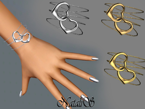 Sims 3 — NataliS TS3 Two heart bracelet  FT-FA by Natalis — A unique and feminine bracelet featuring two heart detail.